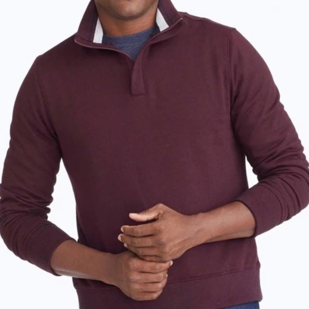 (BN4) NEW UNTUCKit Mens Coral Quarter-Zip longsleeve Sweatshirt, Size XL,‎ NWOT